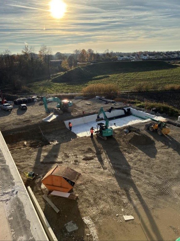 Aushub und Planum der Rigole, Deggendorf